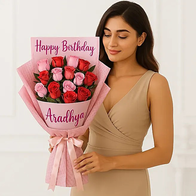 Joyful Personalised Rose Bouquet